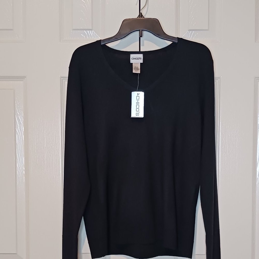 Chico's V Neck Pull Over Sweater Size 2